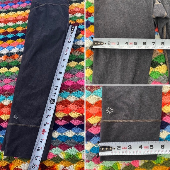 Athleta #862109 Gray Black Relay Capri Leggings Reflective Yoga Cropped … - Picture 8 of 15